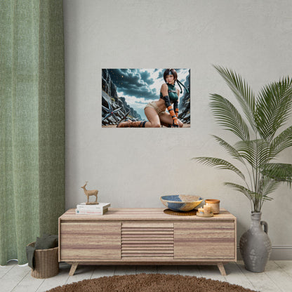 Yuffie Kisaragi Anime Poster | Ninja Waifu Wandkunst für Otaku Setup Dekor