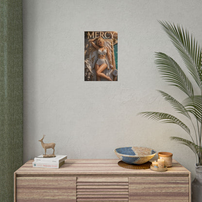 Mercy Overwatch Gaming Poster Wall Art Gamer Room Decor Collectible Print
