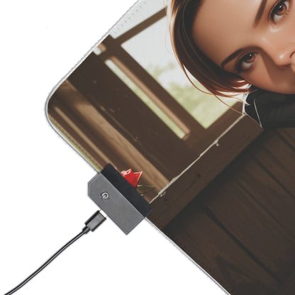 Claire Redfield Schreibtischunterlage – LED RGB-Pad, Waifu Anime Girl Gaming-Setup