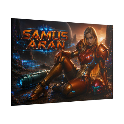 Samus Aran Character Poster Gaming Setup Wall Decor Collector Print