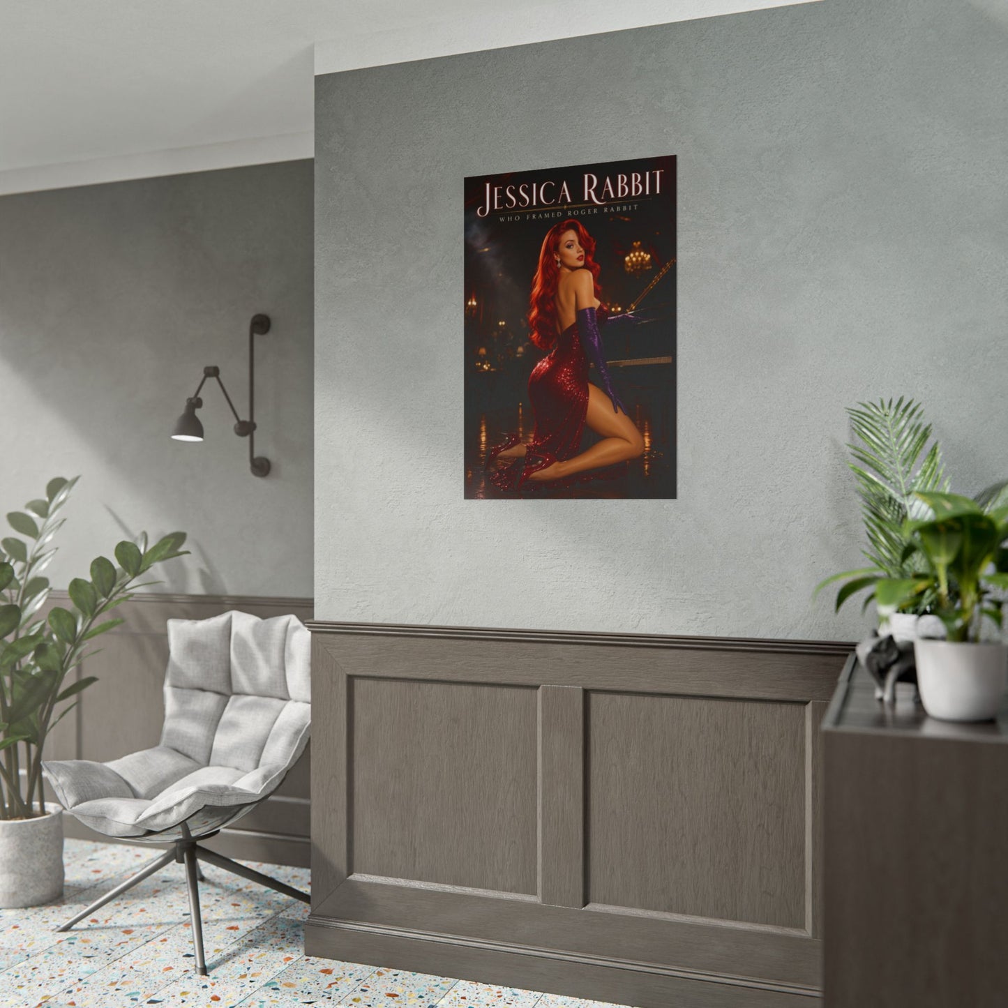 Jessica Rabbit Poster, Cartoon Wall Art, Pin Up Print, Retro Decor