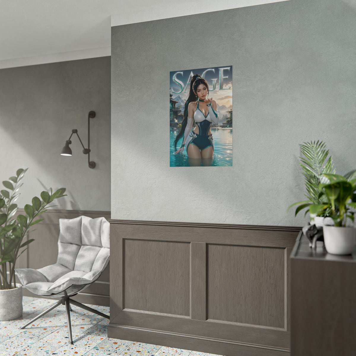 Sage Valorant Gaming Poster Wall Art Gamer Room Decor Collectible Print