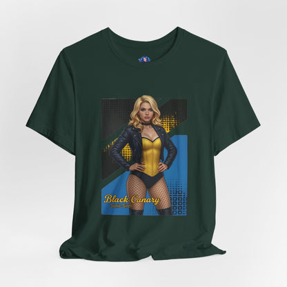 Black Canary T-Shirt | DC Comics Anime Tee for Gamers & Hero Fans - anime-style Black Canary on Bella Canvas 3001 unisex tee