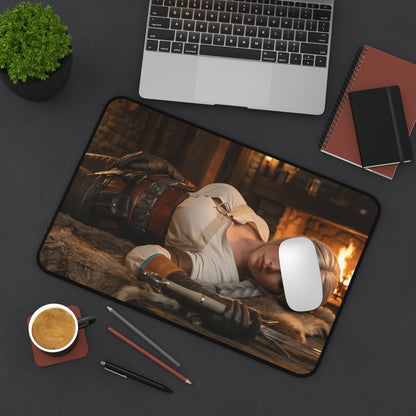 Ciri Gaming Mouse Pad, Witcher Desk Mat, Fantasy Heroine Gaming Setup - premium HD Ciri artwork on large gaming mouse pad