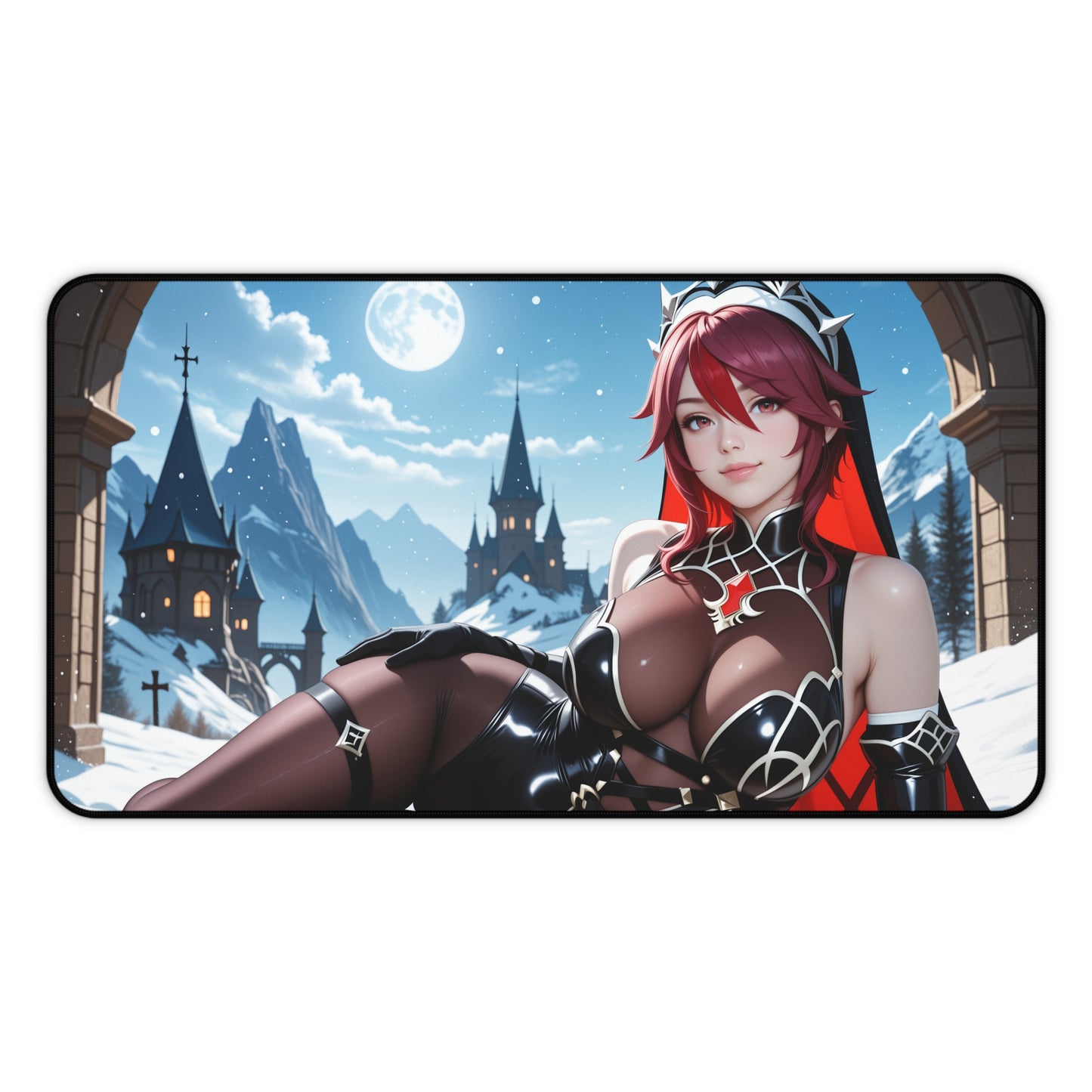 Килимок для столу Rosaria, килимок для миші Genshin Impact Heroine, налаштування ігрового столу в стилі готичного аніме