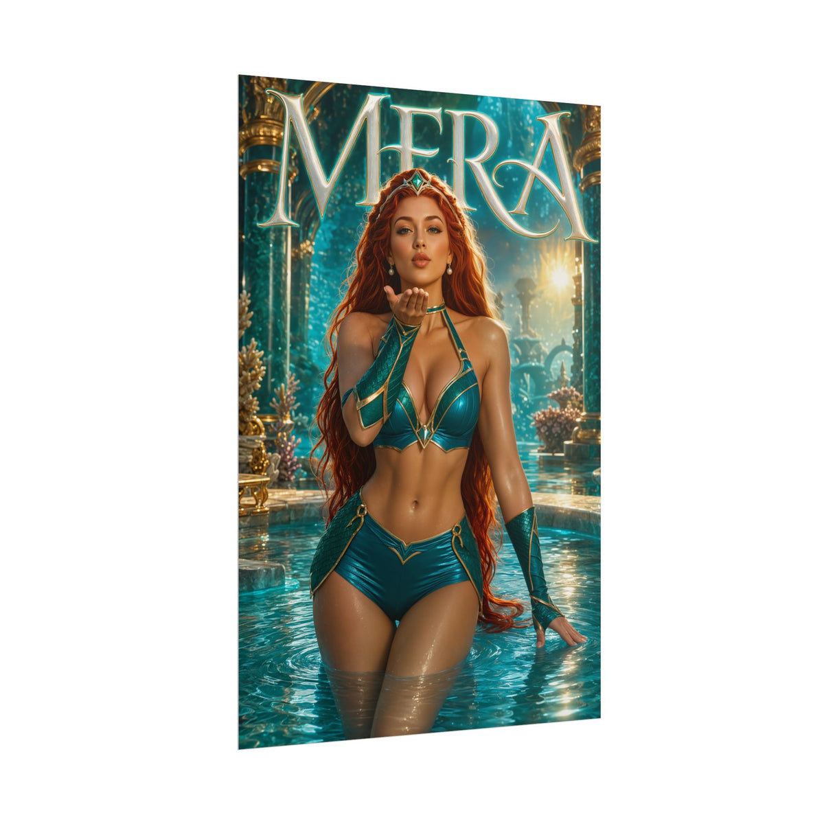 Comic Wall Art Mera Poster Heroine Room Decor Collectible Character Print
