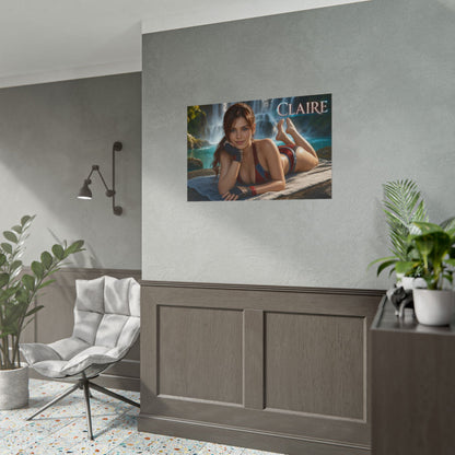 Gaming Wall Art Claire Redfield Poster Game Room Decor Gamer Gift Art Print