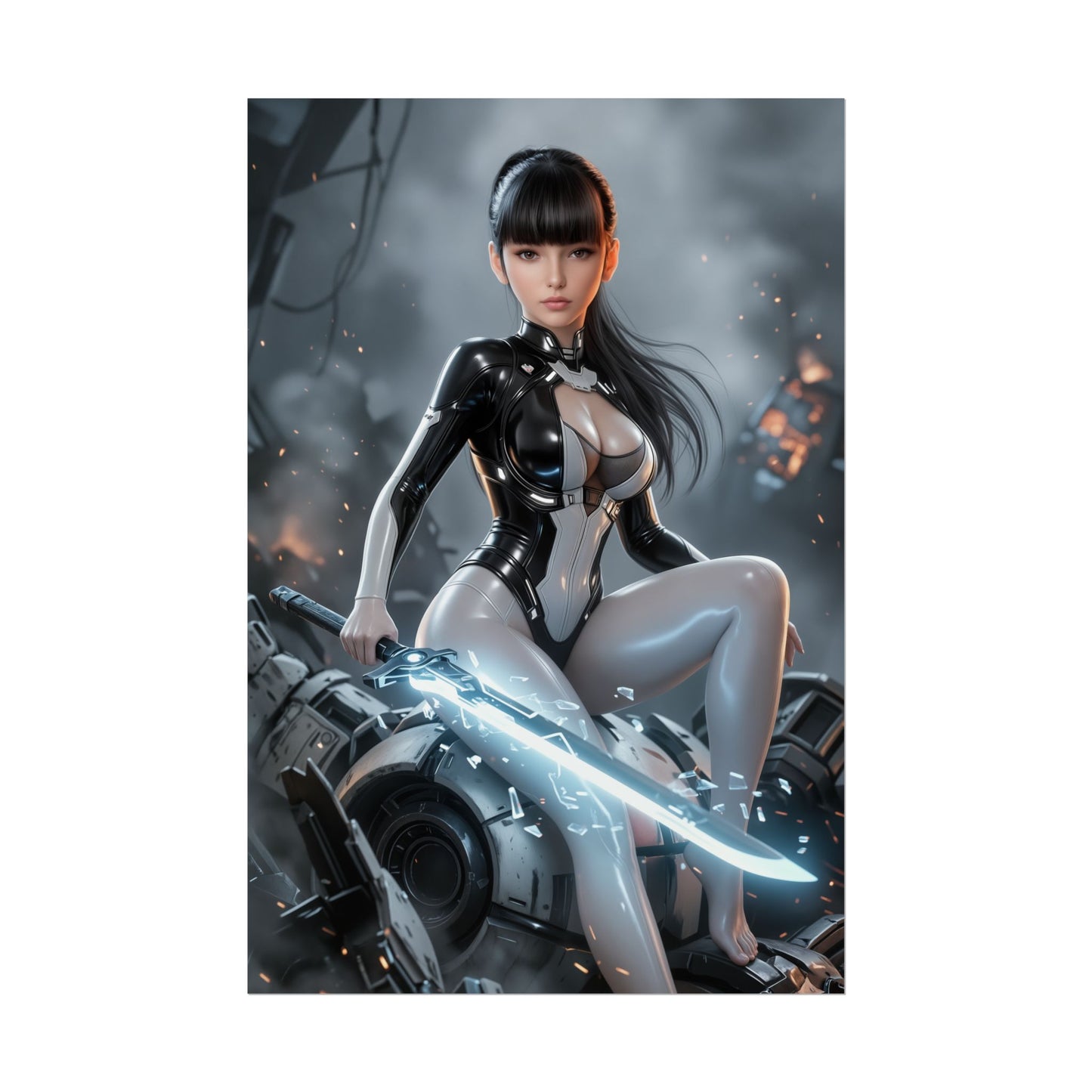 EVE Stellar Blade Art Print, Futuristic Game Poster, Cyber Sci Fi Girl Wall Decor, Gamer Room Setup, Game Wall Art