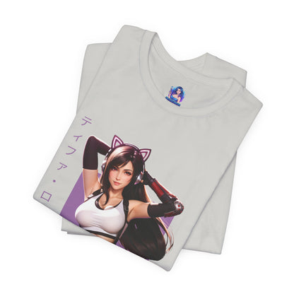 Tifa Lockhart Grafik-T-Shirt | Final Fantasy VII T-Shirt für Anime-Fans | Sexy Kämpferinnen-Shirt