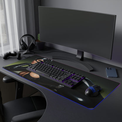 Catwoman-Schreibtischunterlage – LED-RGB-Pad, Waifu-Anime-Girl-Gaming-Setup