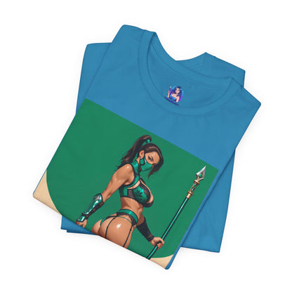 Jade Grafik-T-Shirt | Mortal Kombat T-Shirt für Otakus und Kampfspielfans | Sexy Ninja-Shirt