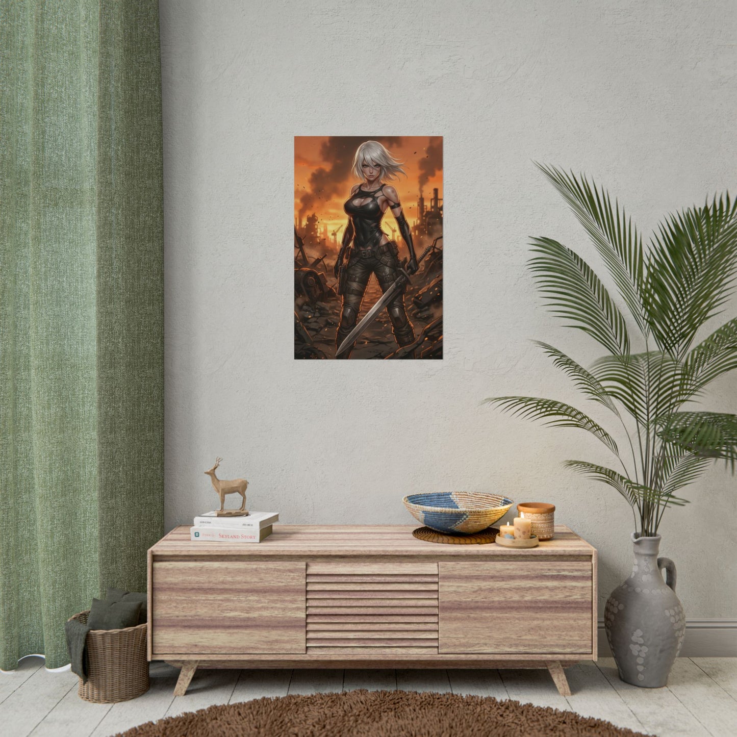 A2 NieR Automata Poster Anime Android Woman Wall Art White Hair Girl Print Sci Fi Character Gaming Room Decor Gift