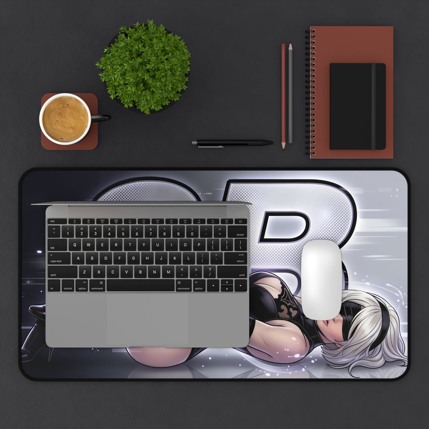 2B Mouse Pad – Action RPG Gaming Mouse Pad, Stylish Gamer Desk Decor featuring sci-fi 2B artwork on a premium large gaming mouse pad