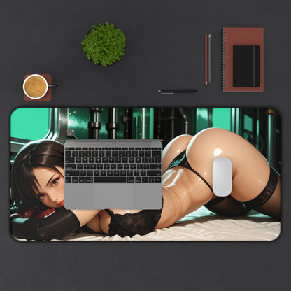 Tifa Lockhart Gaming Mouse Pad, Final Fantasy Desk Mat, Anime Fighter Girl Setup