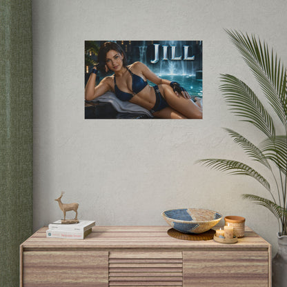 Jill Valentine Gaming Poster Wall Art Gamer Room Decor Collectible Print