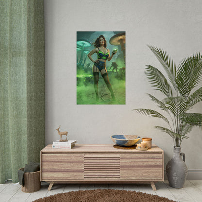 Fallout Mutant Hunter Woman Poster / Fallout Hunter Wall Art / Fallout Hunter Art Print / Fallout Poster - fierce female hunter in wasteland, dominant warrior stance