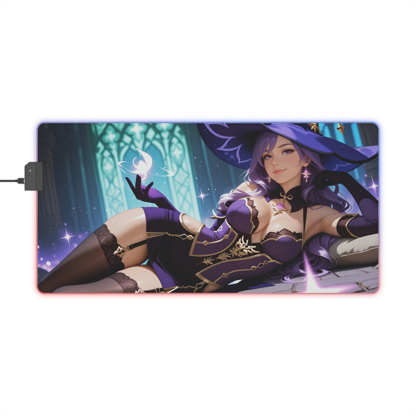 Килимок для столу Lisa Minci – світлодіодний RGB-підсвітлювальний килимок, ігровий комплект для дівчат з аніме Waifu