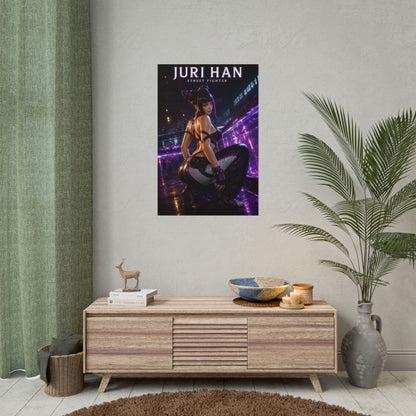 Juri Han Poster, Street Fighter Wall Art, Gaming Print, Pin Up Decor