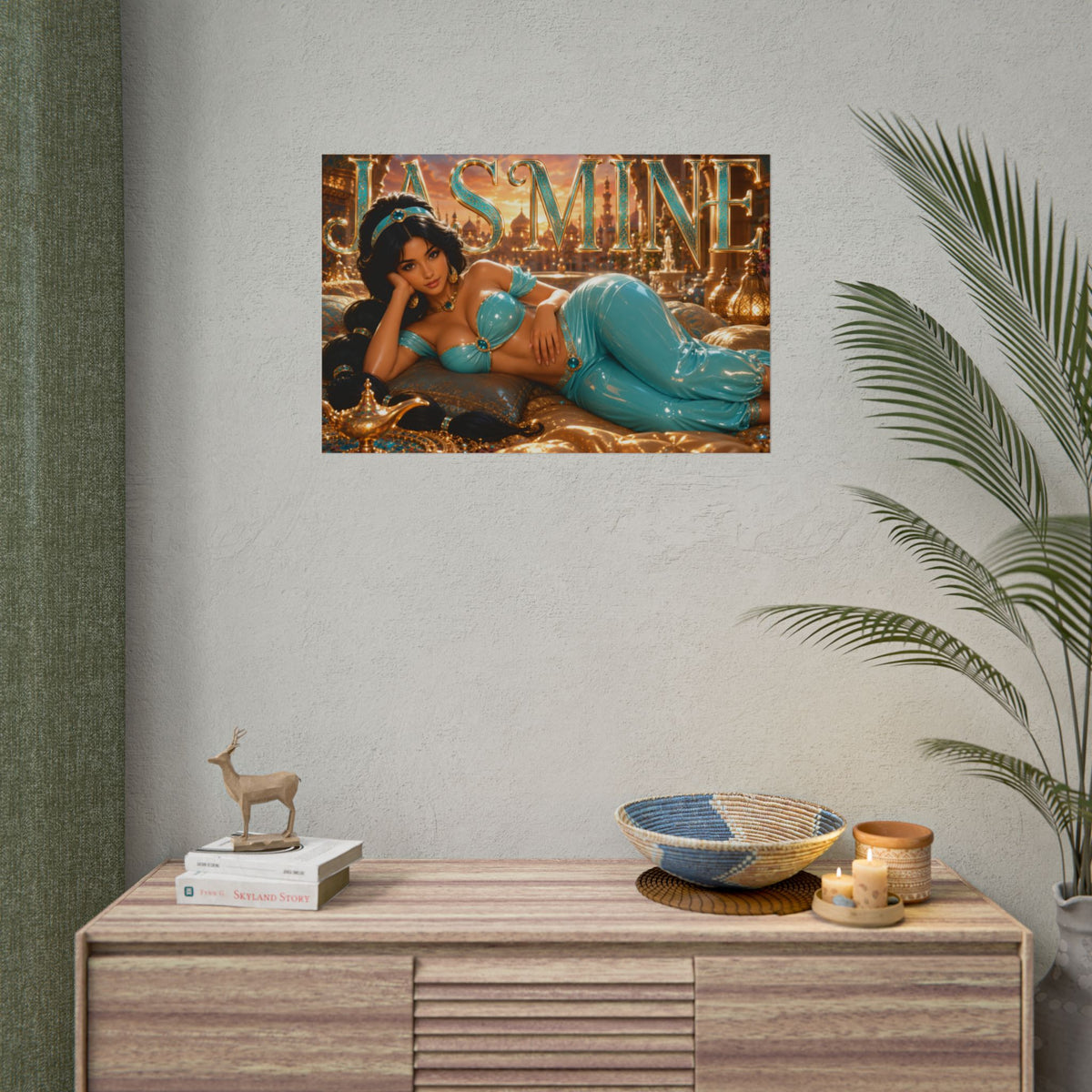 Fantasy Room Decor Princess Jasmine Aladdin Poster Wall Art Character Print
