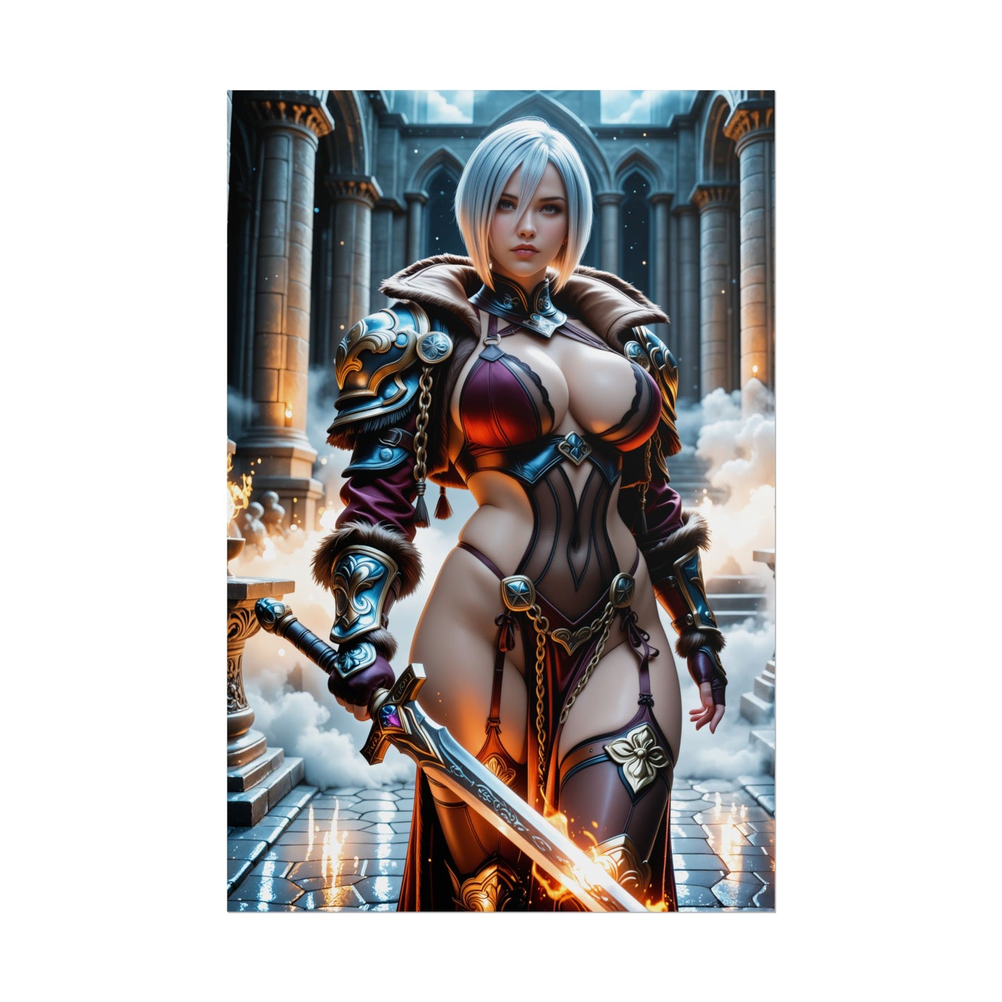 Настінне мистецтво для ігрового вайфу | Аніме-постер Айві Валентайн для кімнати або інсталяції