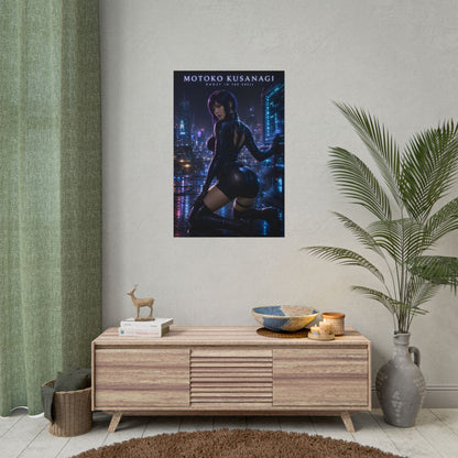 Motoko Kusanagi Poster, Ghost in the Shell Wall Art, Cyberpunk Print