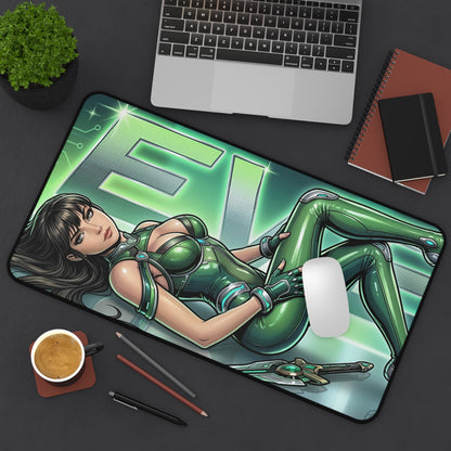 EVE Desk Mat, Stellar Blade Mouse Pad, Sci-Fi Gaming Setup Desk Decor featuring neon-armored heroine, smooth glide surface and non-slip base