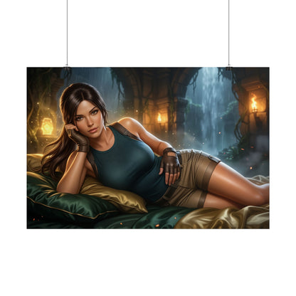 Lara Croft Poster, Gaming Wall Art, Adventure Print, Gamer Decor