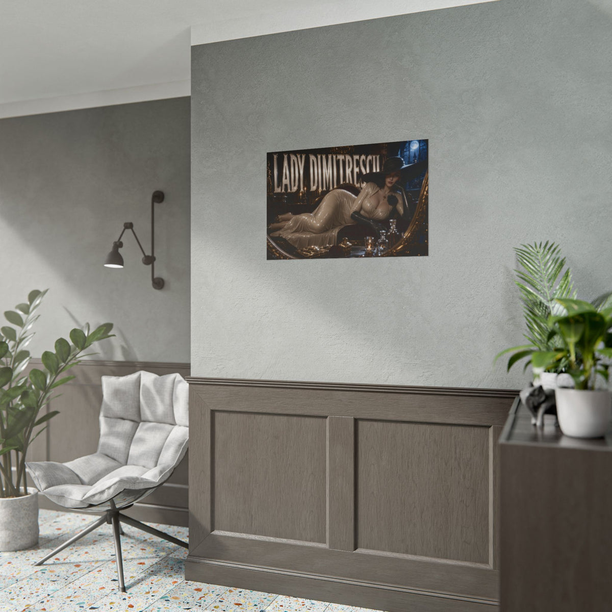 Lady Dimitrescu Resident Evil Poster Gaming Wall Art Gamer Room Decor Art Print