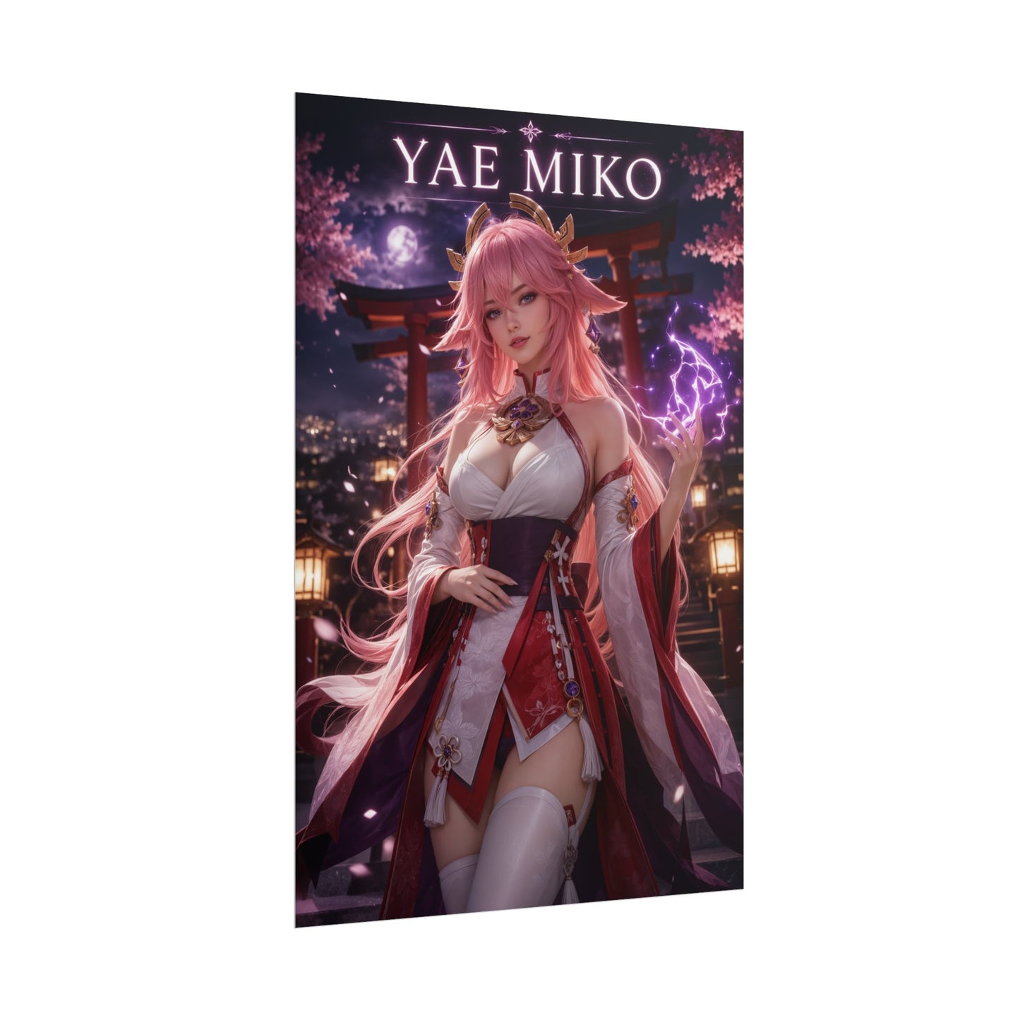 Yae Miko Poster, Genshin Impact Wall Art, Anime Print, Gamer Decor