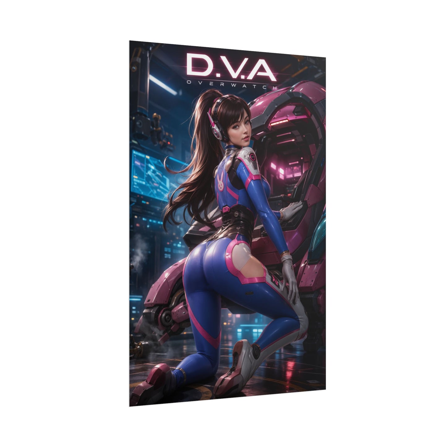 D.VA Overwatch Poster, Gaming Wall Art, Sci Fi Print, Gamer Decor