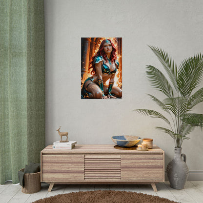 Постер Maxima | Настінне мистецтво з героїнею наукової фантастики для кімнати або інсталяції у фентезійному стилі