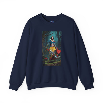 Cyber Snow White Sweatshirt, Futuristic Fairy Tale Crewneck, Stylish Gaming Streetwear for Fans