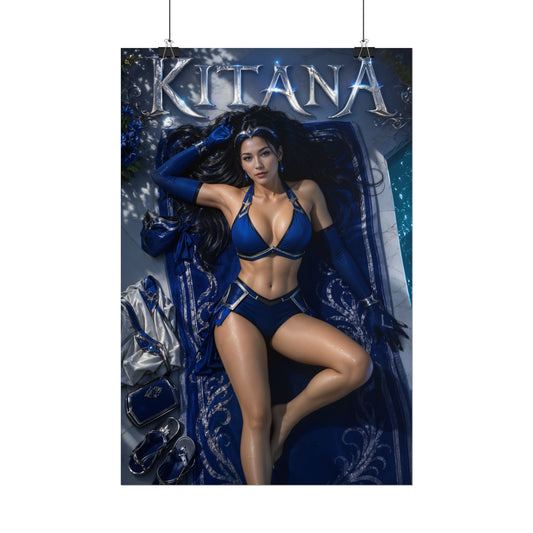 Kitana Character Poster Mortal Kombat Gamer Gift Gaming Setup Wall Decor Print