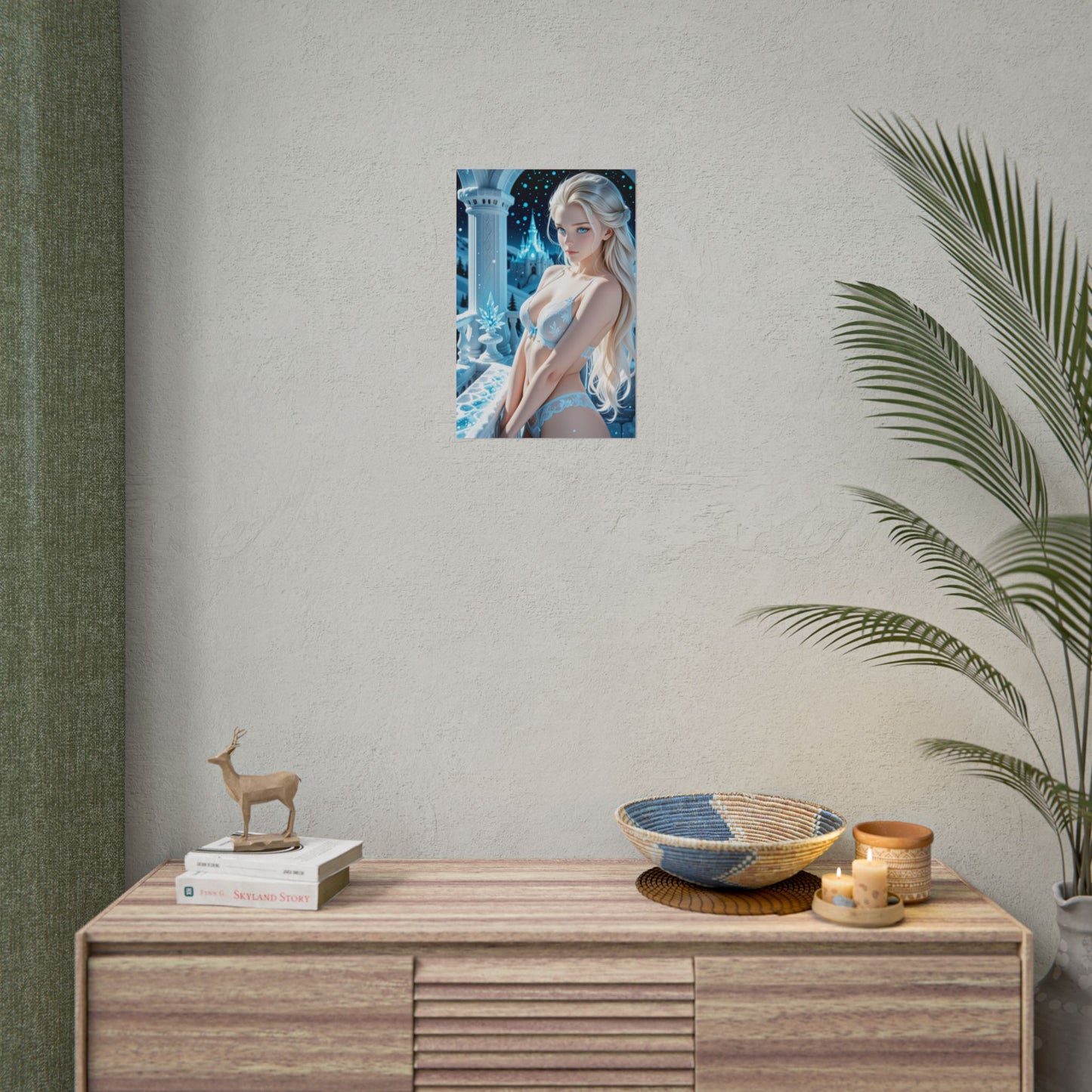 Настінний плакат Вайфу | Аніме-принт Ельзи для фентезійної спальні або ігрової кімнати