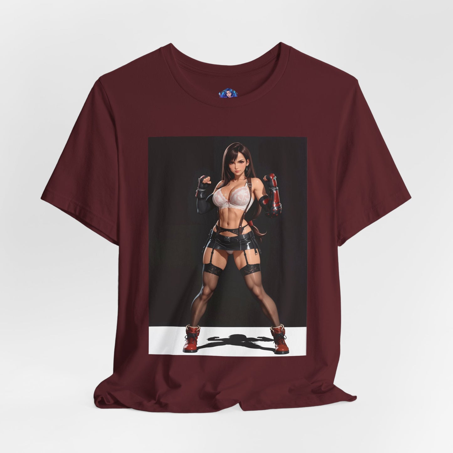 Tifa Lockhart Grafik-T-Shirt | Final Fantasy VII Shirt für Anime-Fans | Sexy Heldin Gaming-T-Shirt