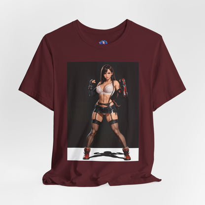 Tifa Lockhart Grafik-T-Shirt | Final Fantasy VII Shirt für Anime-Fans | Sexy Heldin Gaming-T-Shirt