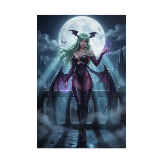 Morrigan Aensland Darkstalkers Poster Vampire Succubus Woman Wall Art Fantasy Character Print Gaming Room Decor Gift