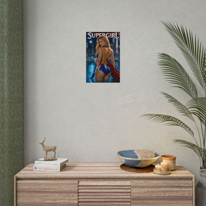 Supergirl Character Poster Comic Style Wall Decor Bedroom Collector Gift