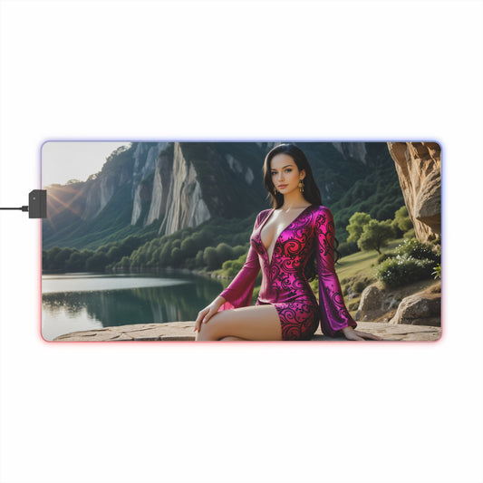 Boa Hancock RGB Mouse Pad – One Piece LED Desk Mat, Anime Gamer Decor