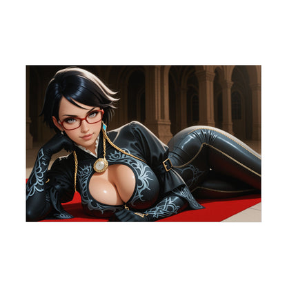Настінне мистецтво фентезійного вайфу | Аніме-постер Байонетта для ігрової кімнати або кімнати