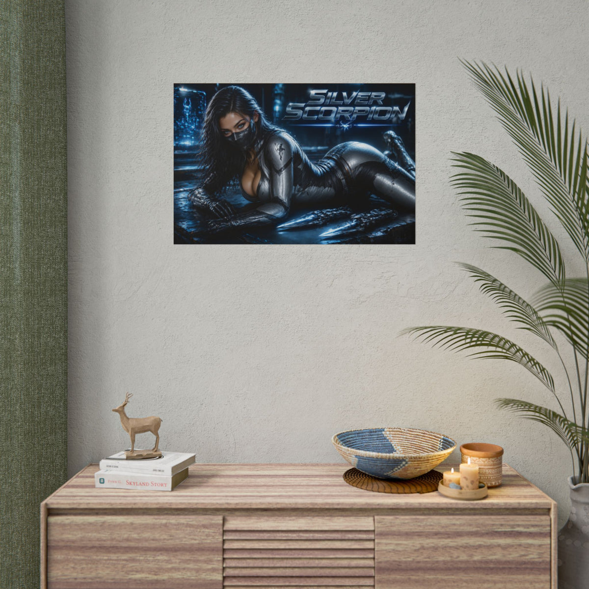 Silver Scorpion Character Poster Comic Style Wall Decor Bedroom Collector Gift