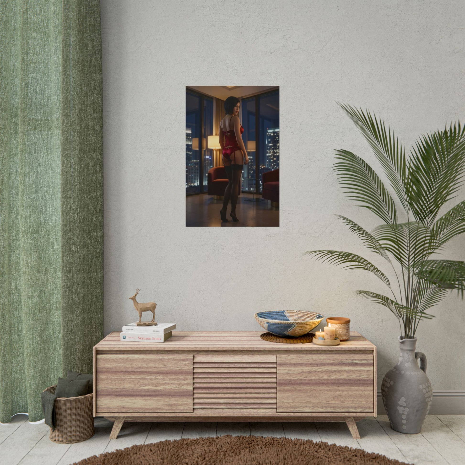 Ada Wong Poster, Resident Evil Art Print – Iconic Survival Heroine premium wall art showing mysterious heroine in modern gaming room decor