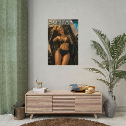 Sonya Blade Mortal Kombat Poster PC Gaming Wall Decor Bedroom Art Collector Gift