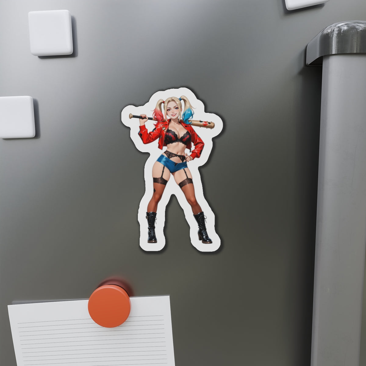 Harley Quinn Magnet – Anime-Bösewicht-Magnet, süße Comic-Kühlschrankdekoration