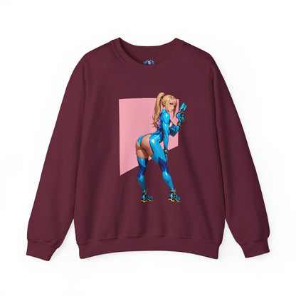 Samus Aran Sweatshirt, Galactic Hunter Rundhalsausschnitt, Gemütliche Gaming-Kleidung für den Alltag