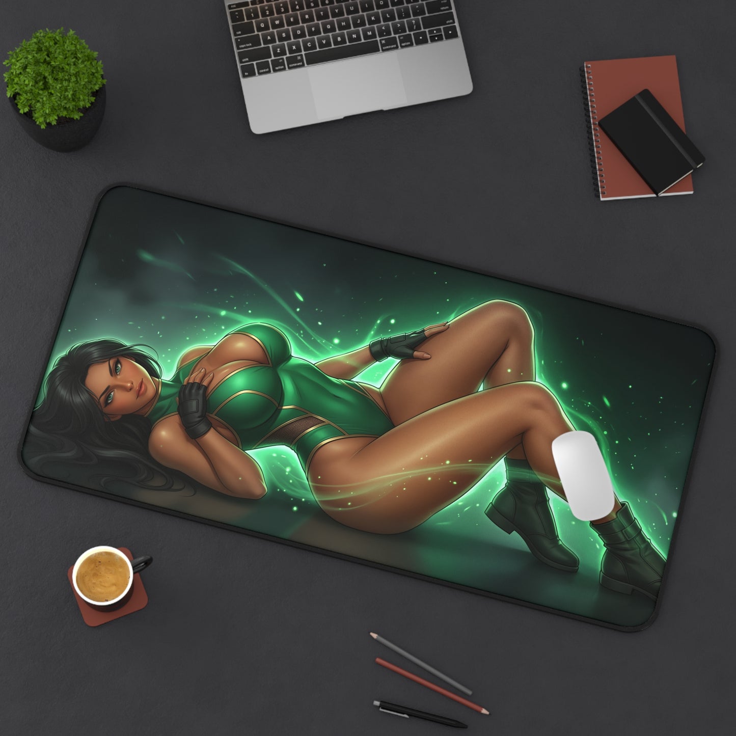 Mortal Kombat Mouse Pad, Jade Desk Mat, Gamer Gift XXL