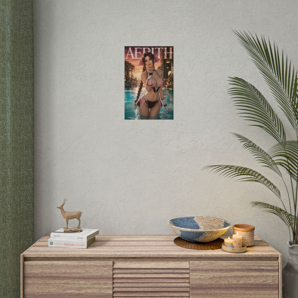 Aerith Gainsborough Character Wall Art Fantasy Poster Collector Gift Decor