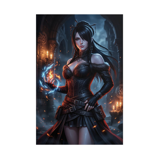 Lulu Final Fantasy X Poster Anime RPG Wall Art Gothic Mage Woman Print Black Hair Girl Gaming Room Decor Gift