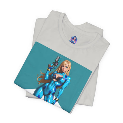 Samus Aran T-Shirt | Sci-Fi-Heldin-Shirt für Gamer &amp; Anime-Fans | Galaktische Kriegerin
