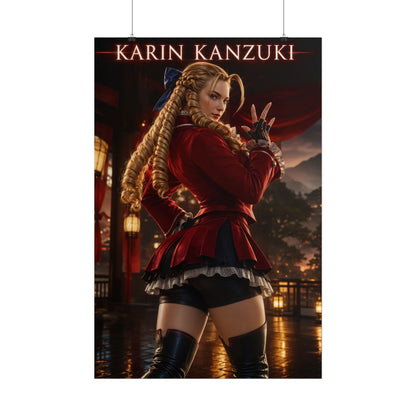 Karin Kanzuki Poster, Street Fighter Art Print, Gaming Wall Decor